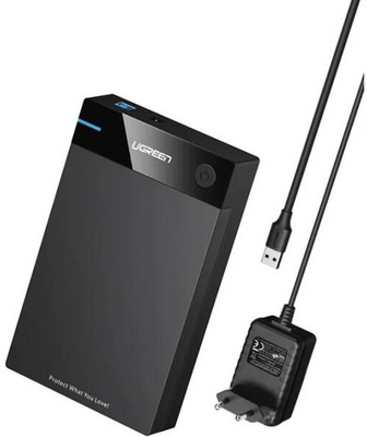 UGREEN - külső HDD ház, USB 3.0 - 3,5" - Fekete - 50422