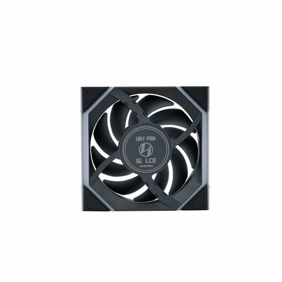 Lian Li - UNI FAN SL Wireless LCD ARGB PWM -Fordított lapát- - 120mm, fekete, 3db-os csomag - 12RSLLCD1W3B