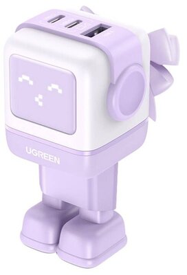 UGREEN - Nexode RG (Robot GaN) 65W USB/2xUSB-C lila hálózati töltő - 35291