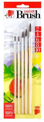 ICO Süni 2/4/6/8/10 natúr fanyelű 5db-os ecsetkészlet