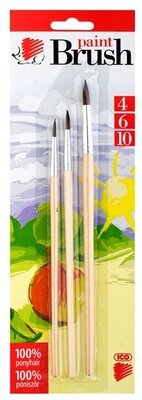 ICO Süni 4/6/10 natúr fanyelű 3db-os ecsetkészlet