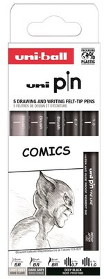 Uni Pin Comics 5 darabos rajzmarker készlet