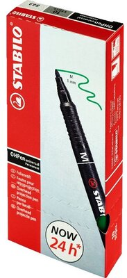 Stabilo OHPen 843"M" 10db/csomag zöld permanent marker