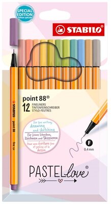 Stabilo point 88 Pastellove 12 db-os tűfilc készlet