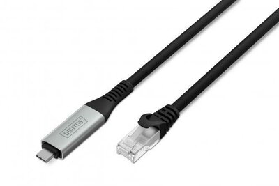 Assmann-DIGITUS USB-C 3.2 Gen1 - RJ45 Ethernet kábel, 1 Gbit/s, 3 m - AK-300601-030-S
