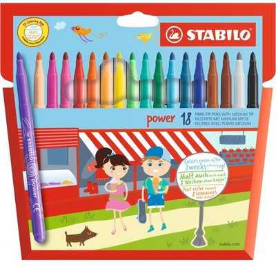 Stabilo power 18db-os vegyes színű vastag filctoll készlet