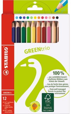 Stabilo GreenTrio vastag 12db-os színes ceruza készlet