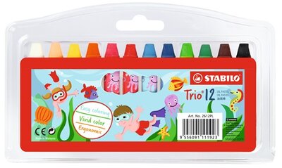 Stabilo Trio háromszög alakú 12db-os vegyes színű olajpasztell kréta készlet