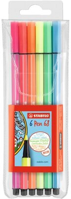 Stabilo Pen 68 neon 6db-os vegyes színű filctoll készlet