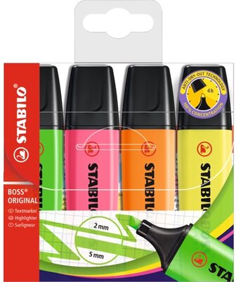 Stabilo BOSS ORIGINAL 4db-os vegyes színű szövegkiemelő