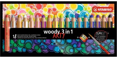 Stabilo ARTY Woody 3in1 18db-os vegyes színű krétaceruza