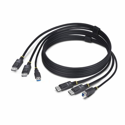 Startech - 1,8 m-es dupla DisplayPort és USB 5 Gbps KVM kábel, 4K 60Hz - DDU1226-KVM-CABLE