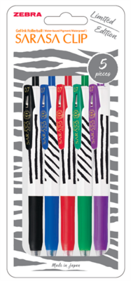 Sarasa Clip 0,7 Zebra Stripes 5pcs zselés toll