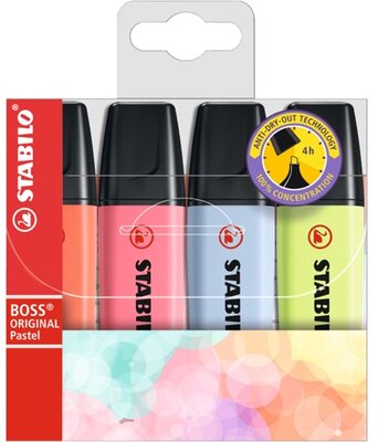 Stabilo BOSS ORIGINAL Pastel V2 4db-os vegyes színű szövegkiemelő