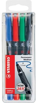 Stabilo OHPen 843 M 4db-os vegyes színű permanent marker készlet