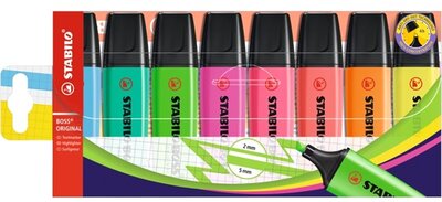 Stabilo BOSS ORIGINAL 8db-os vegyes színű szövegkiemelő