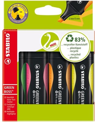 Stabilo GREEN BOSS 4db-os vegyes színű szövegkiemelő