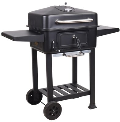 TOO - fekete BBQ faszenes grillkocsi két oldalsó asztallal - BG-200B