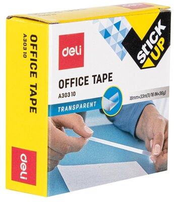 Deli Stick Up víztiszta 18 mm x 33 m ragasztószalag