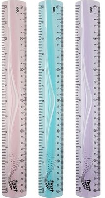 Deli Twist Me 30 cm-es egyenes vegyes színű hajlékony vonalzó