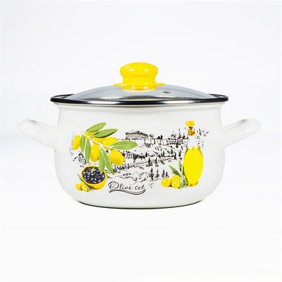 TOO BELLY OLIVE 3,8 literes, 20cm átmérő, 13cm magasságú lábas (fazék) üveg fedővel