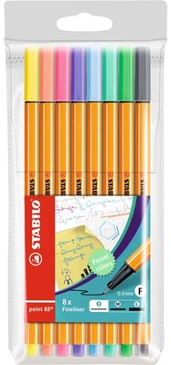 Stabilo Point 88 pasztell 8db-os vegyes színű tűfilc készlet