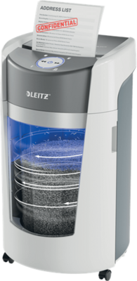 LEITZ IQ OptiMax Office P5 iratmegsemmisítő, 35L, fehér