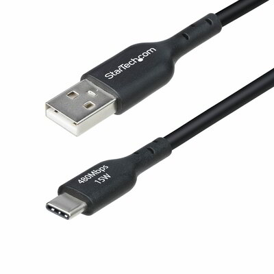 Startech - 30 cm-es USB-A - USB-C töltőkábel - USB2AC30CMBK