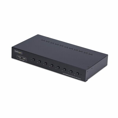 Startech - 8 portos DisplayPort KVM kapcsoló 1U rackbe szerelhető készlettel, 4K 60Hz DP 1.2 -
