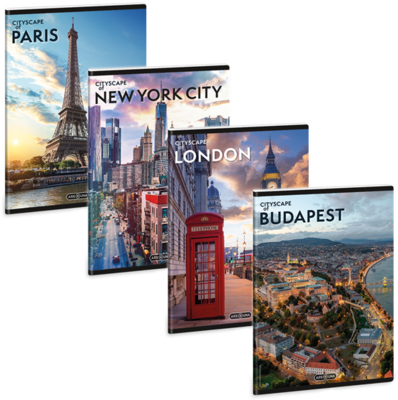 Ars Una Cityscape 25 (5482) A5 extra kapcsos vonalas füzet