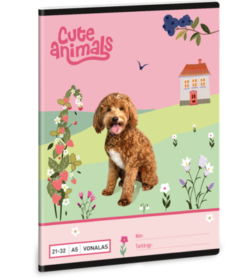 Ars Una Cute Animals Doggie 25 (5458) A5 21-32 vonalas füzet