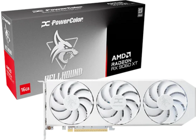PowerColor RX9060XT - Hellhound Spectral White - RX9060XT 16G-L/OC/WHITE