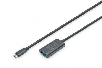 Assmann-DIGITUS Active USB 3.2 Gen1 5G hosszabbító kábel, USB-C - USB-A, 5m - DA-73110