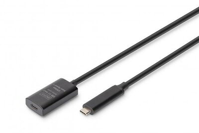 Assmann-DIGITUS Active USB 3.2 Gen2 10G hosszabbító kábel, USB-C - USB-C, 5m - DA-73112