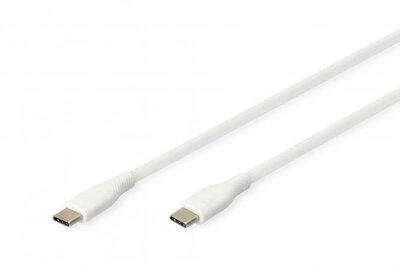 Assmann-DIGITUS USB-C szilikon csatlakozókábel, 0,5 m, fehér - AK-300341-005-W