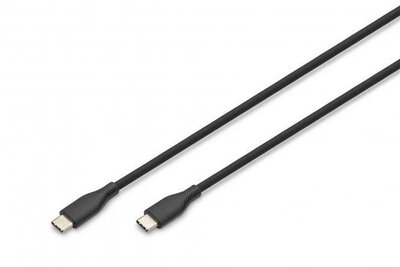 Assmann-DIGITUS USB-C szilikon csatlakozókábel, 2m, fekete - AK-300341-020-S