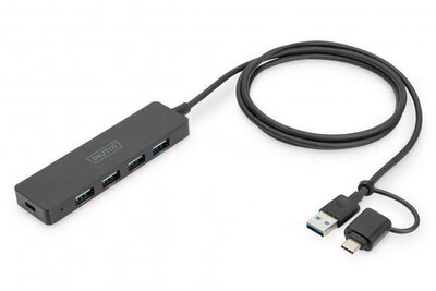 Assmann-DIGITUS USB 3.0 Hub 4 portos, Slim Line - DA-70236