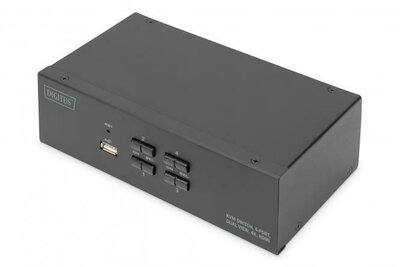 Assmann-DIGITUS KVM kapcsoló, 4 portos, kétkijelzős, 4K, HDMI® - DS-12883