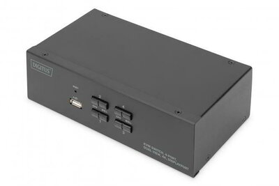 Assmann-DIGITUS KVM kapcsoló, 4 portos, dupla kijelzős, 4K, DisplayPort® - DS-12882