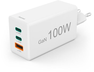 Hama 00201997 100W GAN PD QC USB/USB-C fehér hálózati töltő