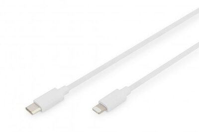 Assmann -DIGITUS Lightning - USB-C adat-/töltőkábel, MFI tanúsítvánnyal - "DB-600109-020-W
