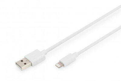 Assmann-DIGITUS Lightning - USB-A adat-/töltőkábel, MFI tanúsítvánnyal - DB-600106-020-W
