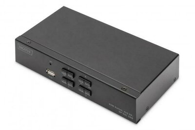 Assmann-DIGITUS KVM kapcsoló, 4x1 DP, DP kimenet, USB - DS-12891