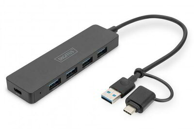 Assmann-DIGITUS USB 3.0 Hub 4 portos, Slim Line - DA-70235