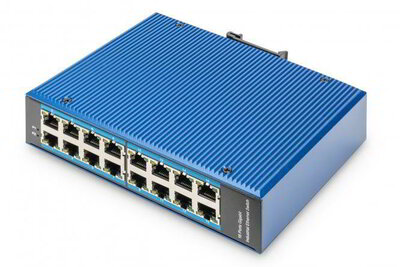 Assmann-DIGITUS 16 portos gigabites Ethernet hálózati kapcsoló, ipari, nem felügyelt - DN-651129