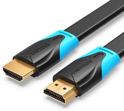 Vention - HDMI, (lapos, fekete) , 1m, kábel - VAA-B02-L100