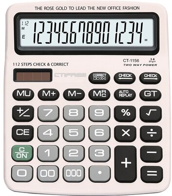 CTIFREE - CT-1156 számológép, 155x195mm, 14 számjegy, dual power