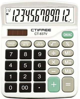 CTIFREE - CT-837V számológép, 120x150mm, 12 számjegy, dual power