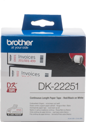 Brother DK-22251 folytonos szalagcímke 62mm x 15,24m öntapadós White