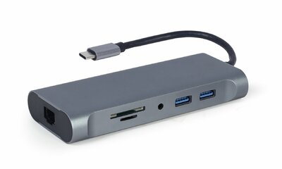 Gembird - A-CM-COMBO7-01 USB Type-C 7-in-1 Multi-Port Adapter Space Grey